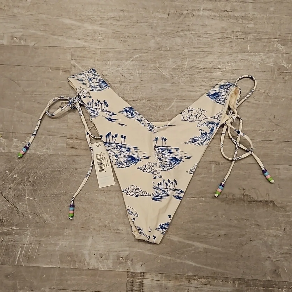 💕FRANKIES BIKINIS💕 Sand String Bikini Bottom ~ Surfer Dude Print XL NWT